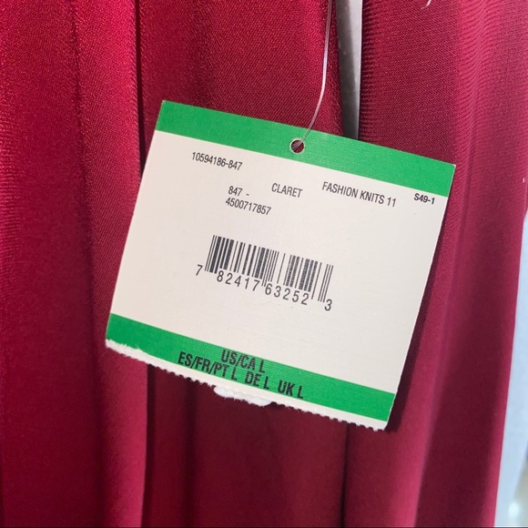 ANE KLEIN ⭐️NWT⭐️Claret Wrap Front Blouse size L - Picture 3 of 5